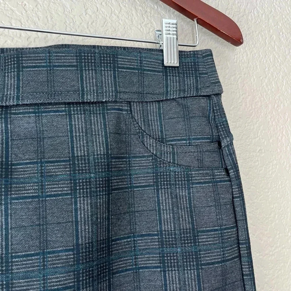 Liverpool Plaid Pencil Skirt Size 4 27 Stretch